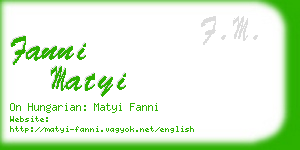 fanni matyi business card